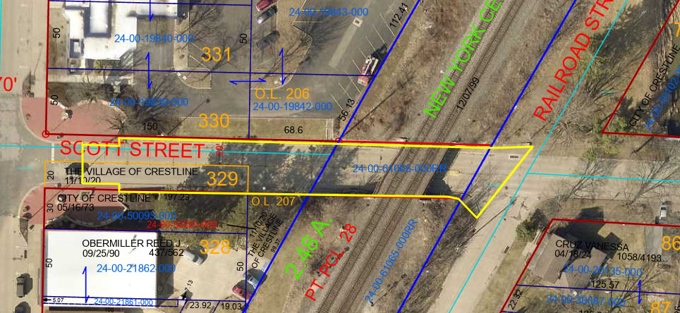 Village of Crestline 2025 street and sidewalk projects map