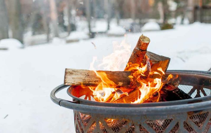 photo: campfire in winter